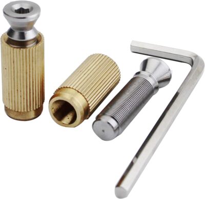 Guyker Tremolo Bridge Studs & Anchors Posts, Pure Steel and Chrome 