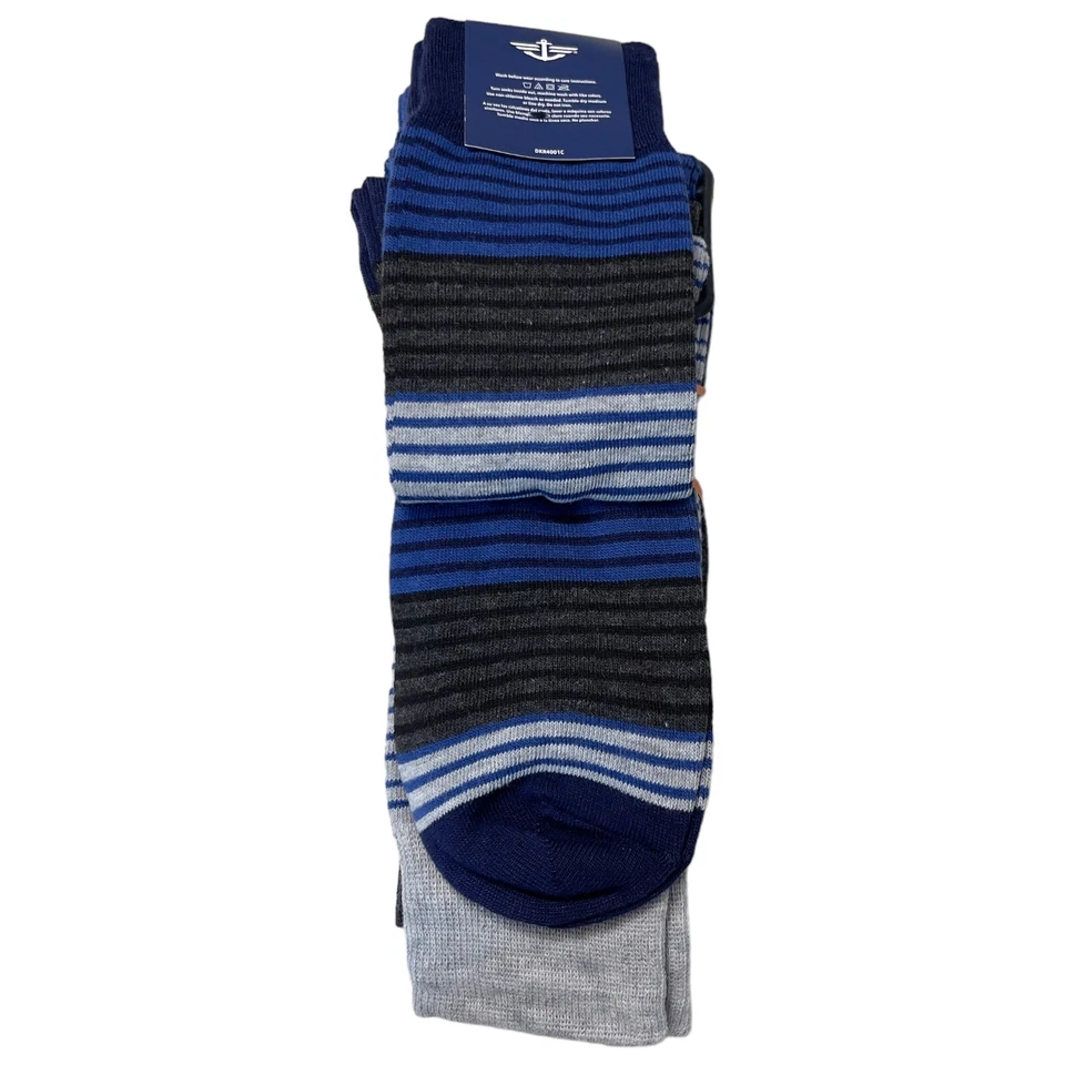 Dockers 4 PARES Hombres Clásicos Crew Calcetines Zapato Talla 6-12 Azul Surtido Foto 3 de 4