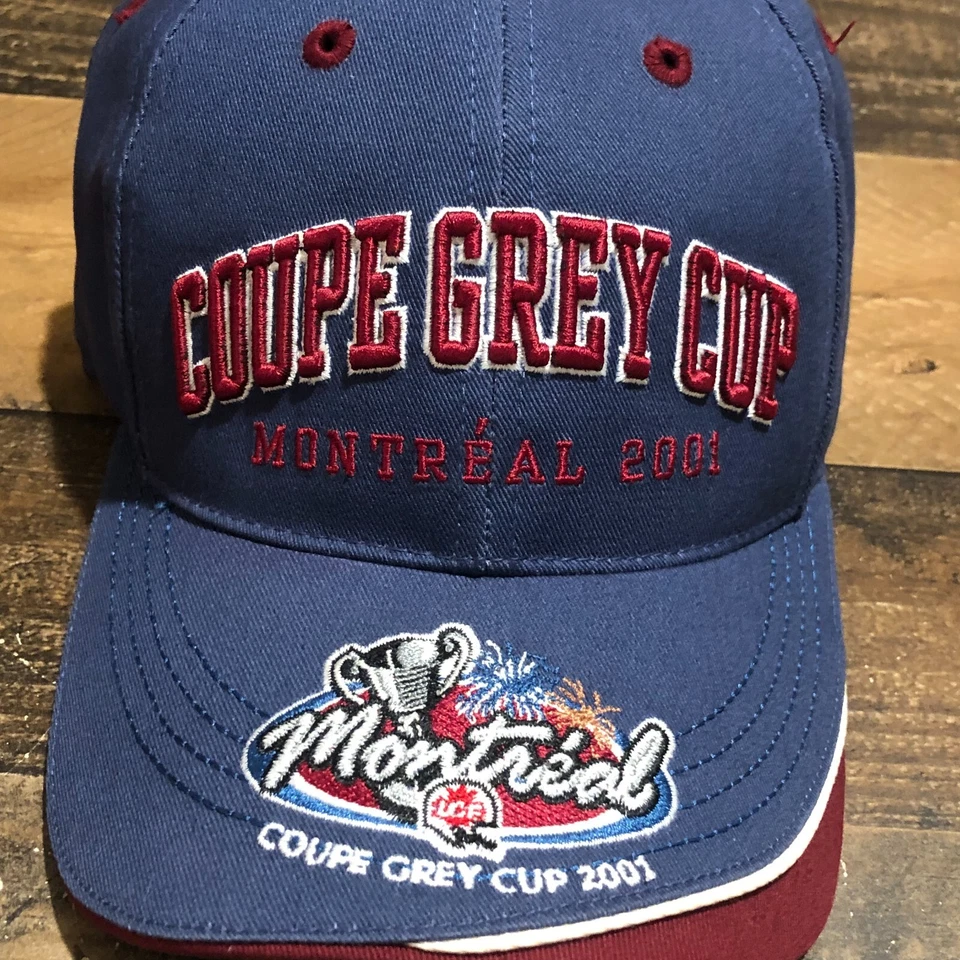 Vintage Calgary Stampeders Hat Strapback Cap Men Blue 2001 Grey Cup CFL Football - Image 2 of 4