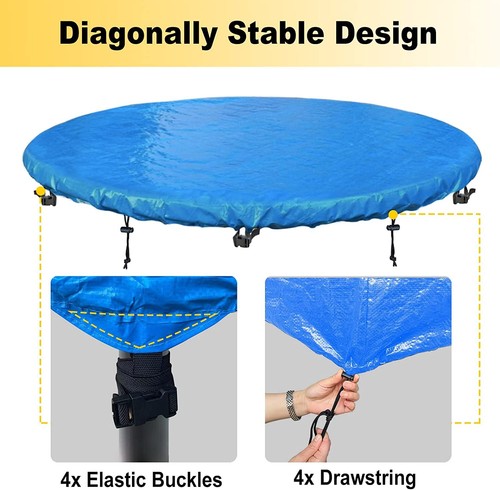 Trampoline Cover- Trampoline Protective Cover, Easy to Install (8FT,Blue) - Picture 2 of 5