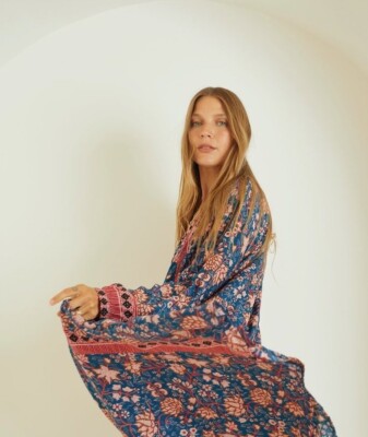 NATALIE MARTIN Fiore Short Dress SZ S Dahlia Indigo Floral Print  SOLD OUT PRINT