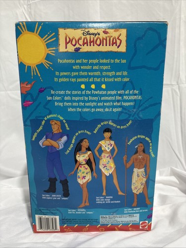 Mattel Disney 1995 Pocahontas Sun Colors Barbie Doll #13328 VTG NRFB - Picture 2 of 6