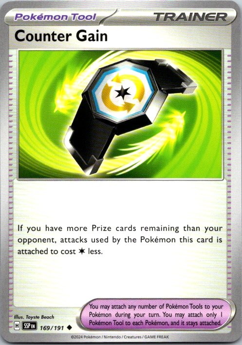 Pokemon Counter Gain Normal Uncommon SV08: Surging Sparks 169/191 NM