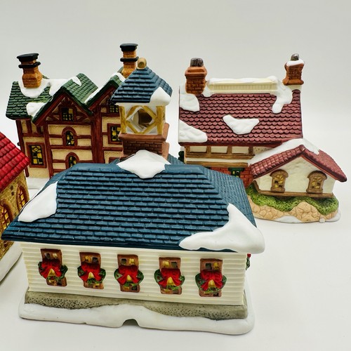 Juego de mini casa Village Square Christmas Village Mervyn’s 1998 6 piezas/sin luces - Imagen 10 de 13