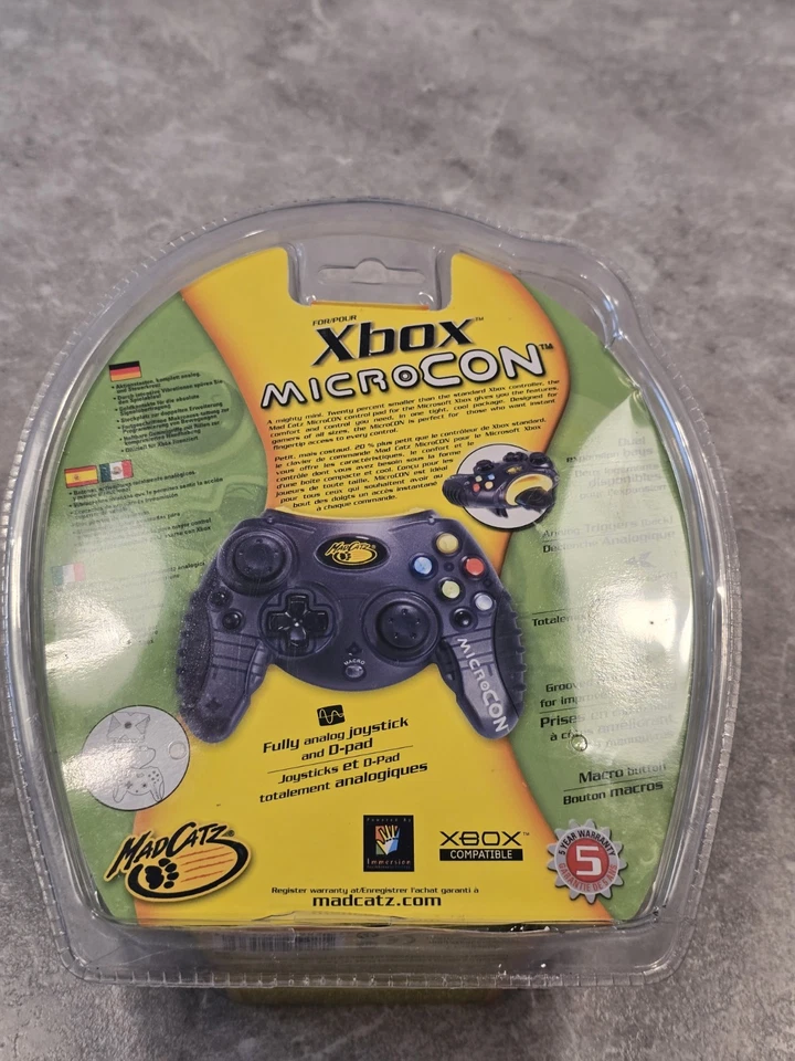 Mad Catz Microcon Original Xbox Green & Black Controller Wired NEW Sealed - Image 2 of 4