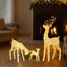 5FT 3D Lighted Outdoor Christmas Deer Family Set 3- Piece Christmas Reindeers