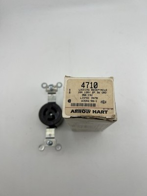 Arrow Hart 4710 Locking Receptacle 15A 125V 2P 3W Brown Single Hart-Lock NOS