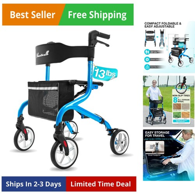 #ad #ad Super Lightweight Rollator Walker for Seniors Foldable Rolling Walker with S... $251.92