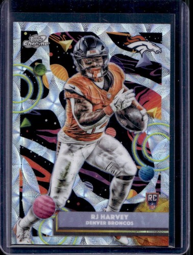 2025 Topps Cosmic Chrome RJ Harvey RC Nucleus Refractor Rookie #132 Broncos