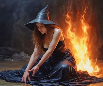 halloween decoration Witch Casting Spells Picture 