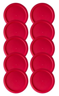 Replacement Lid for Pyrex 1-CUP Storage Cover 4'' Bowl 7202-PC Red (10-Pack)