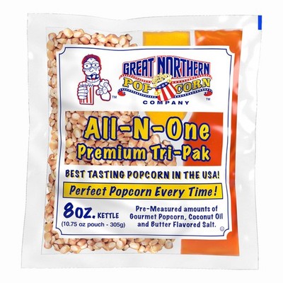 8 oz Popcorn Packs   Pre-Measured Movie Theater Style All-in-One Kernel 40 Case