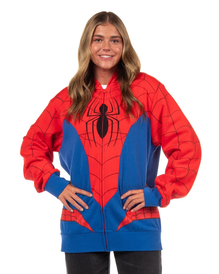 Moletom com capuz Marvel Spider-Man fantasia cosplay masculina com zíper e capuz - Imagem 4 de 4