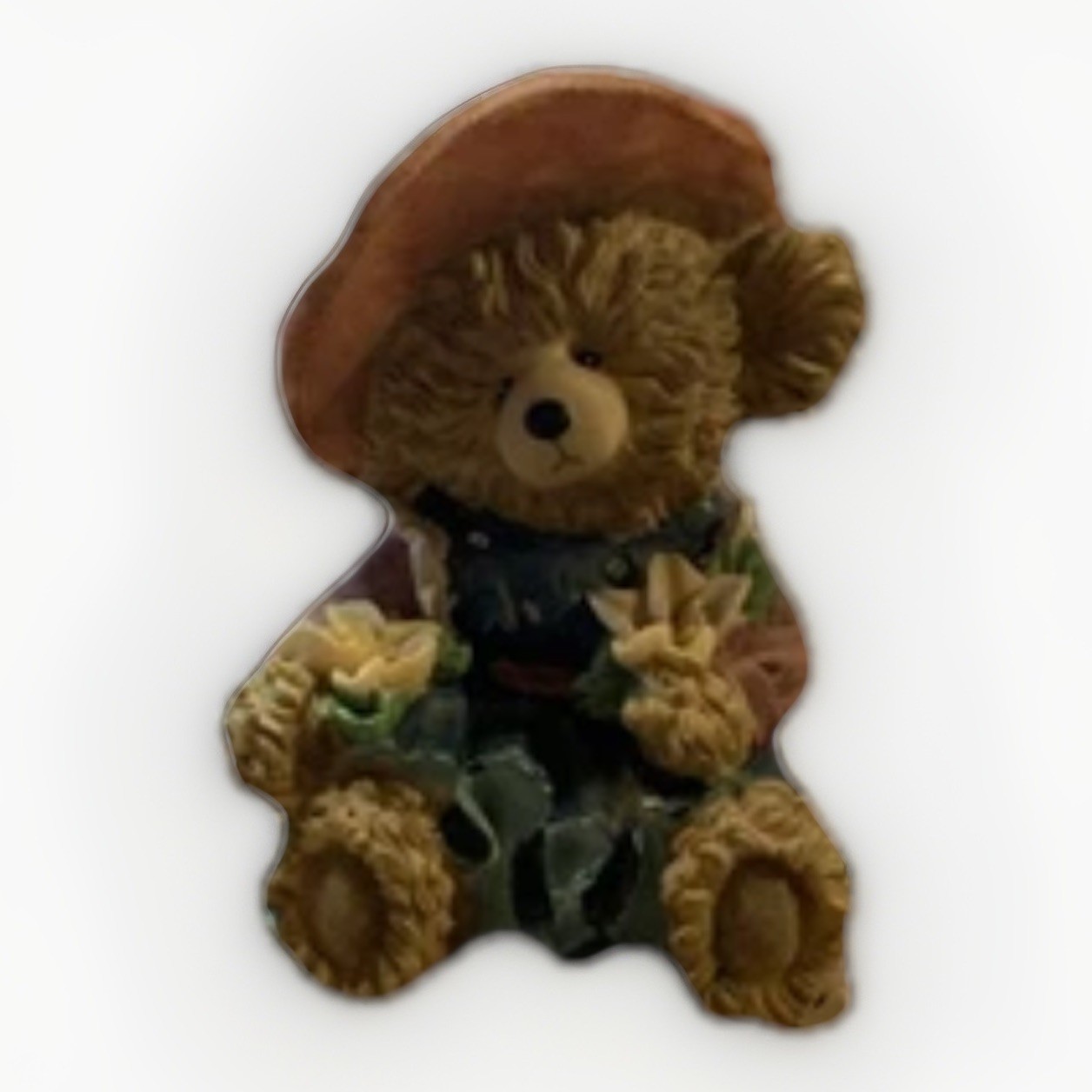 Vintage Collectible Teddy Bear  Figurine From Young’s Inc Hand Painted Resin