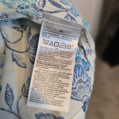 Old Navy Women's Blue Floral Pockets Cotton Swing Mini Dress Plus Size 4X - Picture 6 of 7