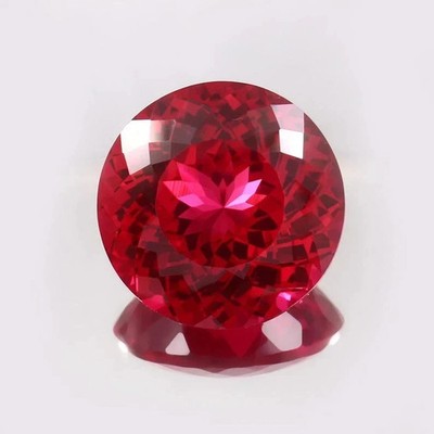 30 Ct Natural Burmese Blood Red Ruby Round Cut AGL Certified Loose Gemstone