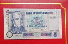 BANK OF SCOTLAND, 2002, PATTULLO/BURT, £5 POUNDS  BANKNOTE.          5x