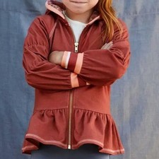 Matilda Jane size 4 Blair Zip Front Ruffle Hem Hoodie