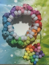 Rainbow kandi cuff w/ hanging star charm