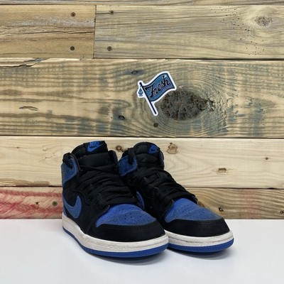 Nike Air Jordan 1 Mid GS Hyper Casual Shoes Kid s Size 12C Royal Blue Suede