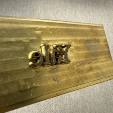 Brass Letterpress Custom Leather Stamp Embossing Plate “Yale” University 5” X 2”