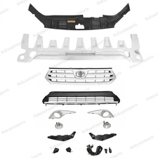 For Highlander 2011-2013 Front Upper Lower Grilles/Bumper Absorber/Fog Light Kit