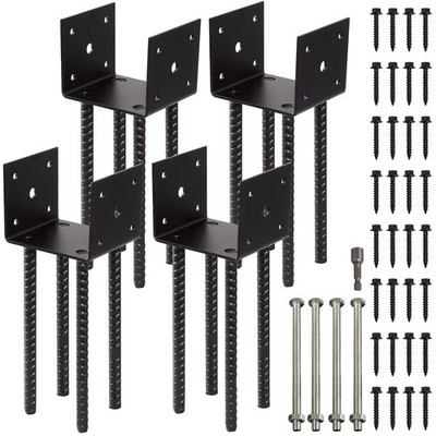 Fence Post Holder Ground Spike Concrete Deck Anchor Post Base Adapter Wood to