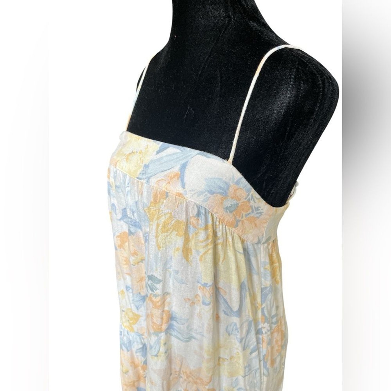 Abercrombie & Fitch Charlie Maxi Dress Size Small Linen Floral Empire Waist Long