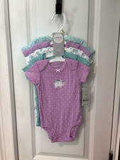 NWT Five Piece Carter  s Bodysuits Size 3M Purple And Green Multi SKU TR85
