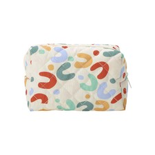 1 Pc Quilted Square Flowers Makeup Bag for Business Travel Assorted Color