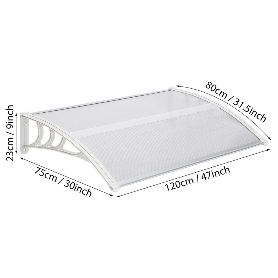 Outdoor Door Canopy Awning Shelter Porch Patio Front Back Window Roof Rain Cover - Image 2 of 4