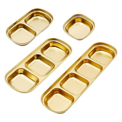 2X(4 Stück Edelstahl Soßenschale Ketchup Dipschalen Banchanschalen 1780