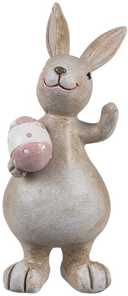 Clayre & Eef 6PR5255 Deko Kaninchen Beige Rosa 5X4X11 Cm Landhausstil-image
