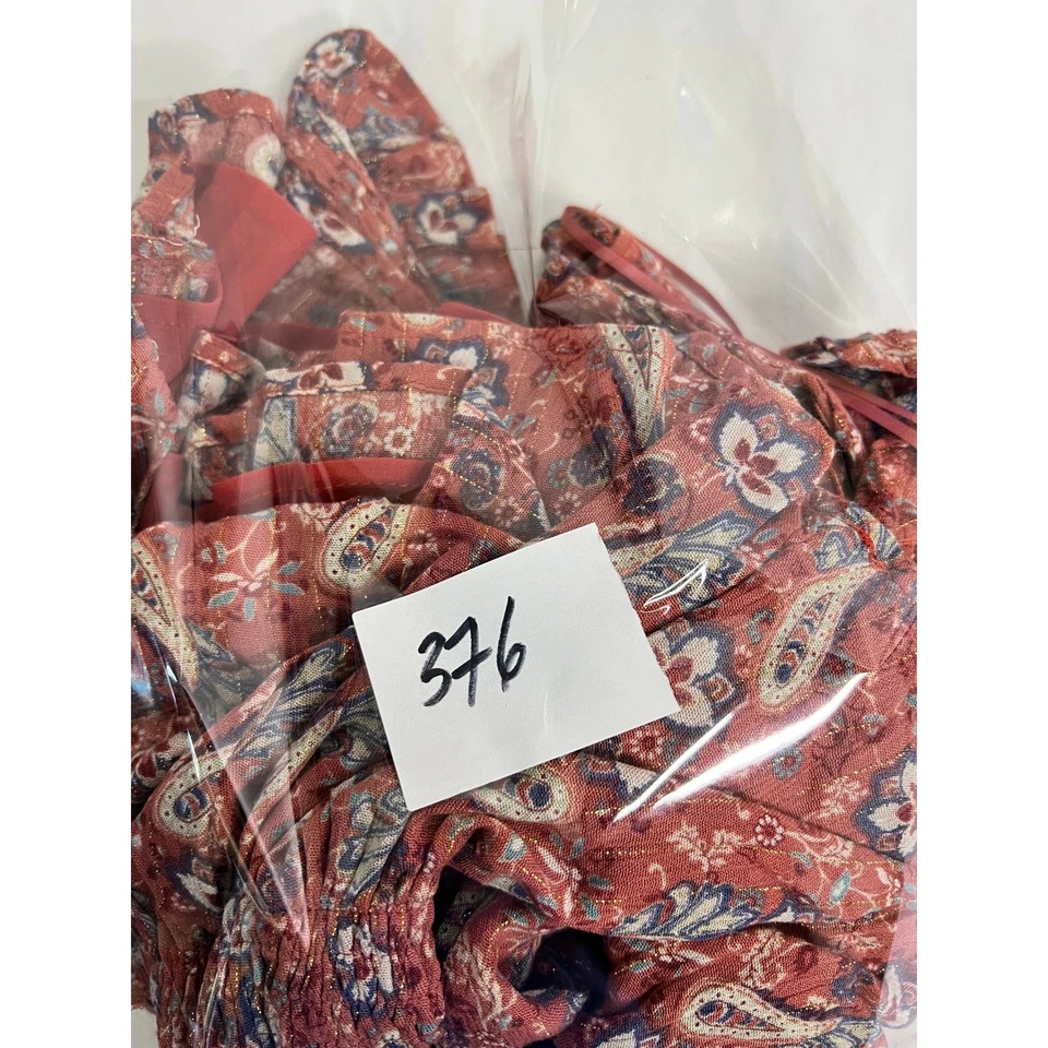 Blusa Aqua Luxe Floral Estampado Paisley Calado Peplum Top Cuello Cuadrado Manga Larga Foto 2 de 4