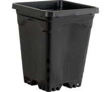 Hydrofarm Active Aqua 6" x 6" Square Black Pot / 8" Tall (case of 50)