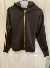Melanin Monroe Hooded Lightweight Jacket Blk/gold Sz L Please Read