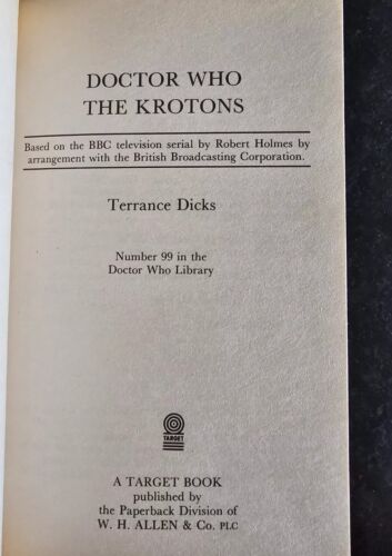 Doctor Who The Krotons by Terrance Dicks (1985) Target #99 Rare 1st Edition - Picture 3 of 5