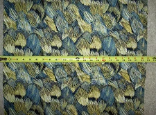 Juniper vine vines leaf leaves branch Gold Inlay CM4115 Blue tt Fabric bty