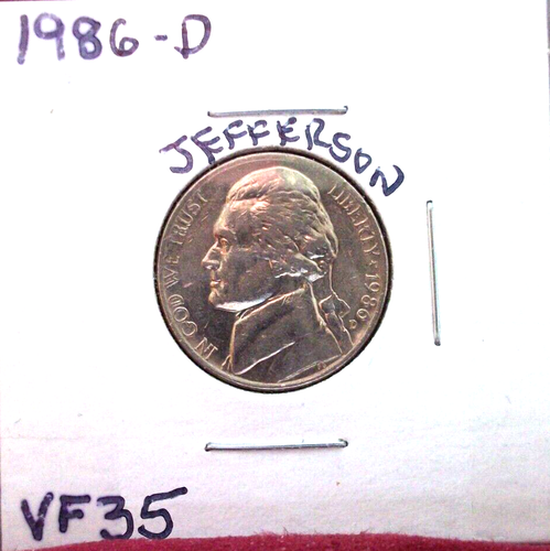 1986-P VERY FINE/ 1986-D VERY FINE PLUS/ 1986-S HIGH END PROOF JEFFERSON NICKELS - Picture 4 of 6