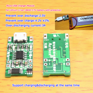 1S 5V 1A Micro USB 3.7V Li ion 18650 USB LiPo Battery Charger 3.7V Single