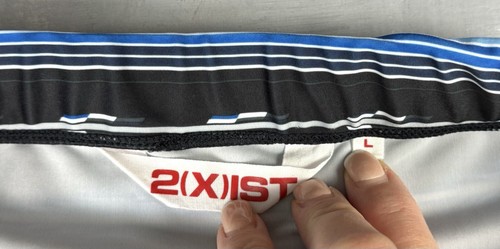2xist Men’s Multicolor Blue Striped Swim Trunks 0065 - Picture 2 of 5
