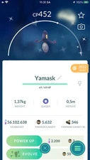 Pokemon Shiny Yamask - TRA'DE 1 mill Dust GO - Read Description