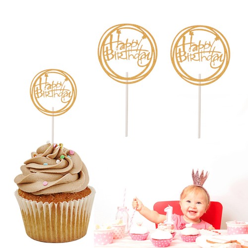 10 Pcs Cake Toppers Glitter Paper Happy Fruit Picks Dessert Table Decorative  - Picture 6 of 12