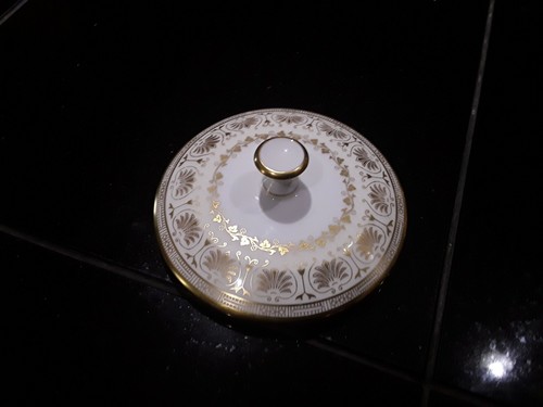 Minton Jubilee Small Lid Gold Trim Replacment Vintage Fine China Sugar Bowl Lid