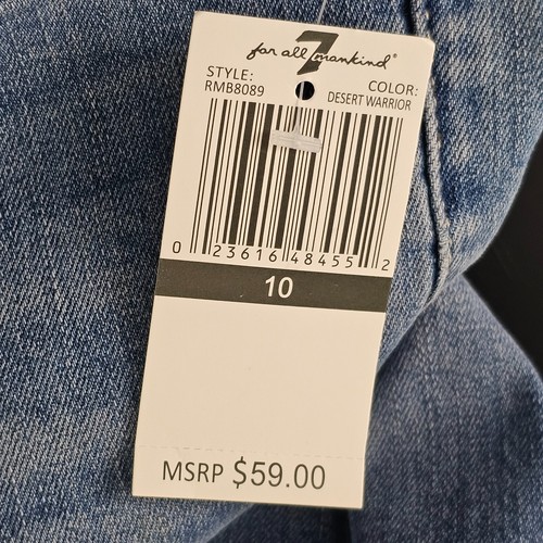7 For All Mankind Jeans Boys Youth 10 Straight Slim Light Wash Stretch Slimmy - Picture 15 of 15
