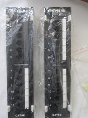 (2) Skysine Communication Circuit Accessory CAT 5E Patch Panel   12 PORTS EACH