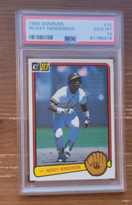 1983 Donruss #35 Rickey Henderson PSA 10 Oakland Athletics (O)