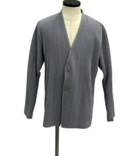 HOMME PLISSE ISSEY MIYAKE Pleated Jacket Size 2 Gray Collarless Pre-owned