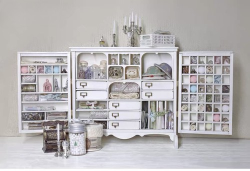 1/6 Scale Dolls House Miniatures Furniture Jewelry Cabinet Unfinished Victoria - Picture 24 of 25
