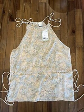H & M  halter High Neck top Small Multi Color With Ties NWT